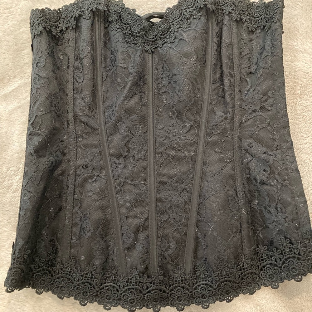 Black laze corset top strapless